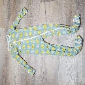 KicKee Pants Baby Boy Girl Zippered footie bamboo chick spring Pjs Easter 12-18